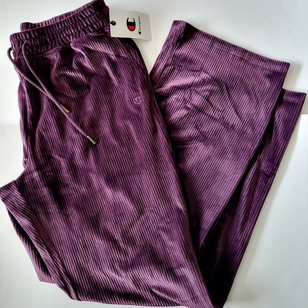 Champion womens Corduroy Track Pants Size S Purple